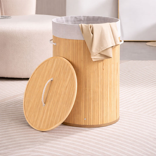 Bamboo Laundary Basket Round