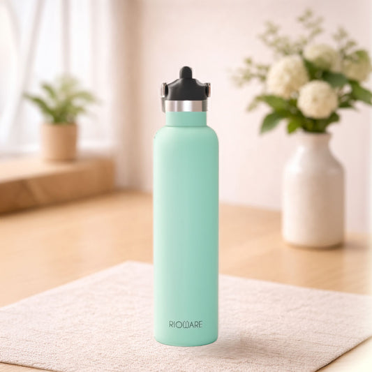 Riotuff Insulated Stainless Steel Leak Proof Water Bottle 24 Hours Hot And Cold  1 Ltr Blue