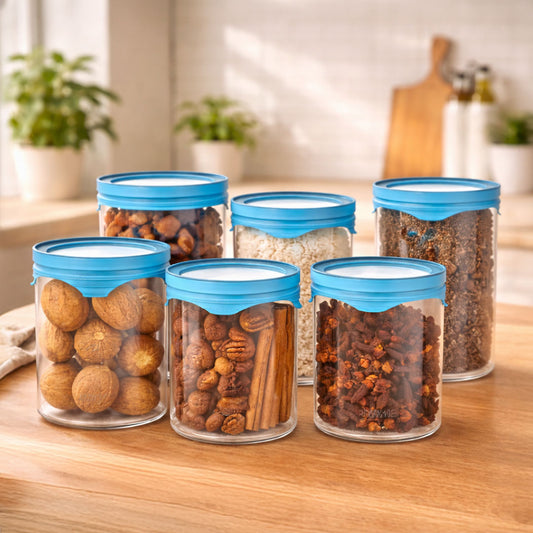 Borosilicate Glass Jar for Kitchen Storage Set of 06 (400ml)