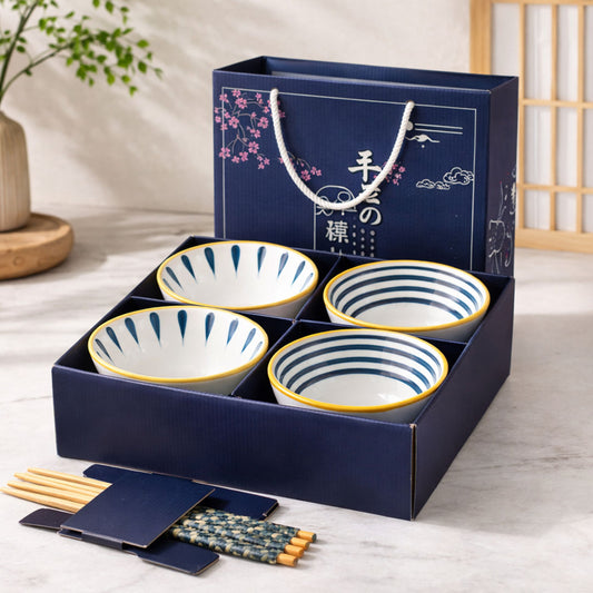 Serve  Bowl Set of 4 with Chopsticks