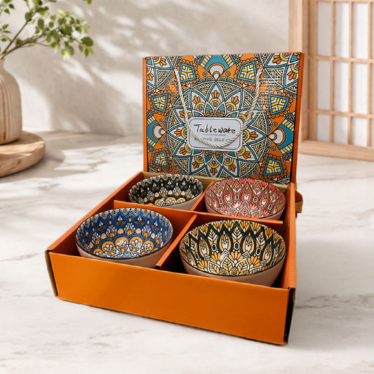 Mandala Ceramic Bowl Set