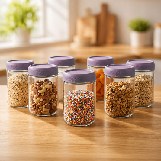 Storage Glass Jar Set Of 6 550 ml
