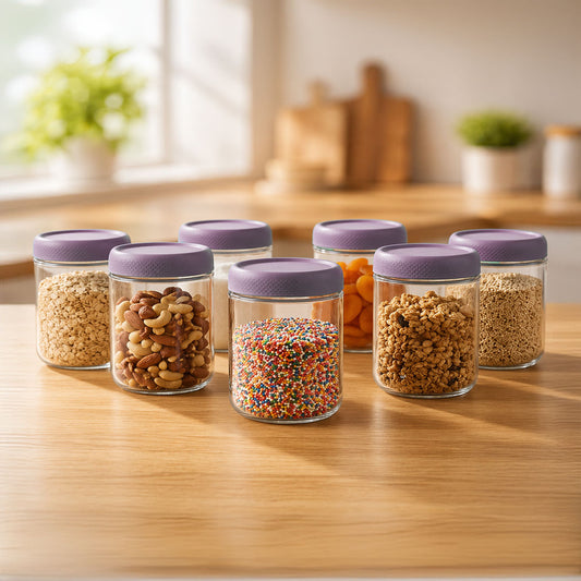Storage Glass Jar Set Of 6 350 ml