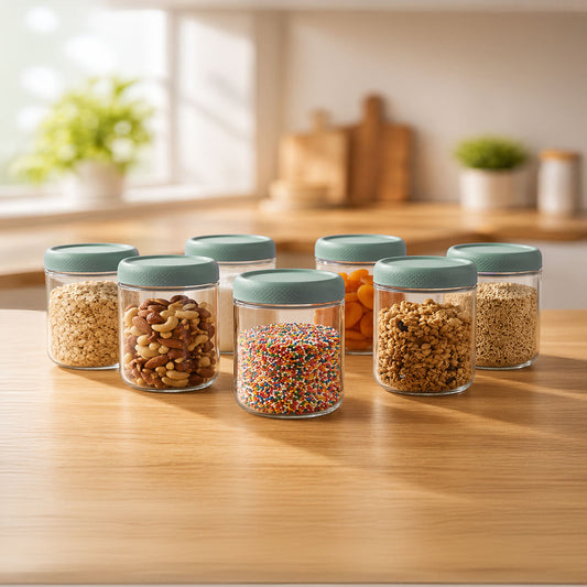 Storage Glass Jar Set Of 6 350 ml