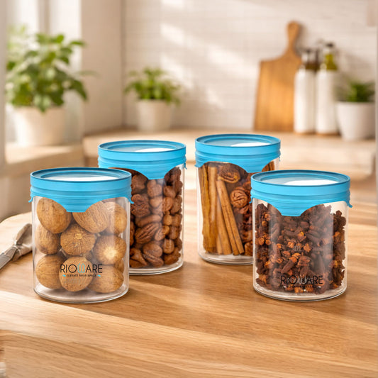 Borosilicate Round Glass Jar Set For Kitchen Storage Set Of 4 (400ml*2+800ml*2)