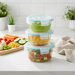 Load image into Gallery viewer, Borosilicate Glass Food Containers Set of 3 400ml, 650 ml &amp; 1000ml