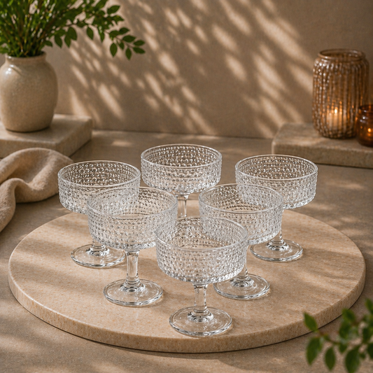 Textured Glass Dessert Cups (Set of 6)